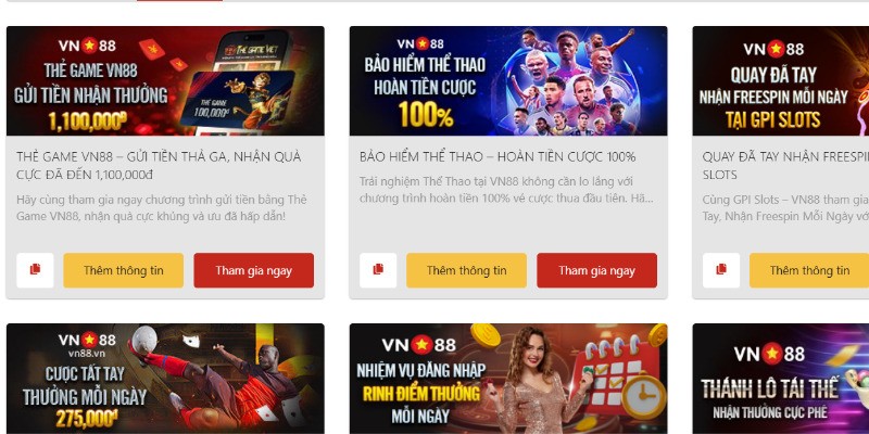 Điểm cộng của ưu đãi VN88